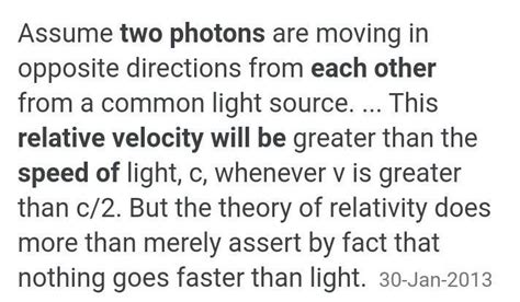 two photons move away from each other,their relative speed will be ...