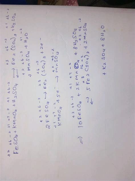 The reaction, K2Cr2O7 + m FeSO4 + n H2SO4 → Cr2(SO4)3 + p Fe2(SO4)3 ...