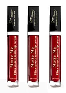 Buy Dev Herbal Matte Fragrant Liquid Lipstick (Deep Red) 6ml (Pack Of 3 ...