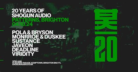 20 YEARS OF SHOGUN @ PATTERNS, Patterns, Brighton, 4 October to 5 ...