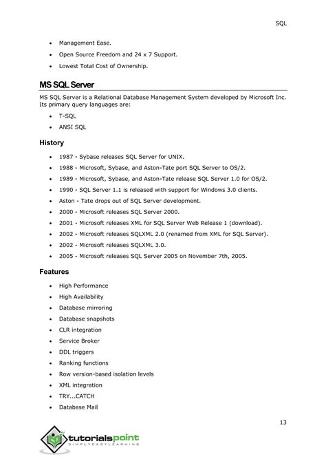 Image result for Basic SQL Tutorial PDF