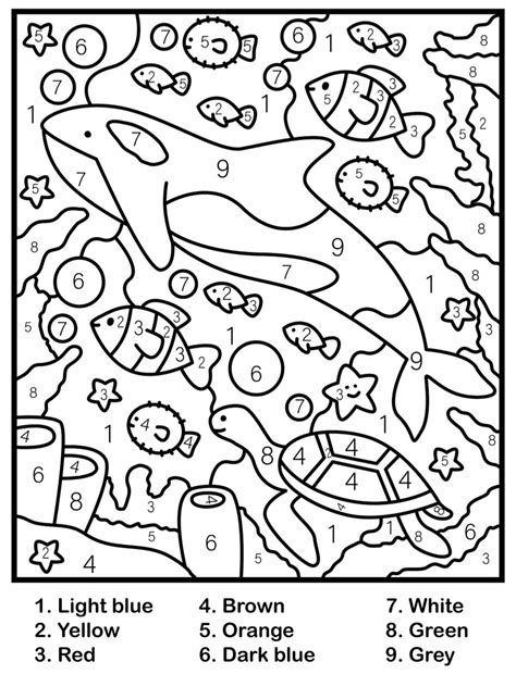 Children's Color by Number Printable PDF Printable Coloring Pages ...