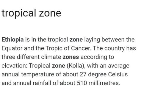Ethiopia is in which zone its is in torrid,temperate or frigid zone ...