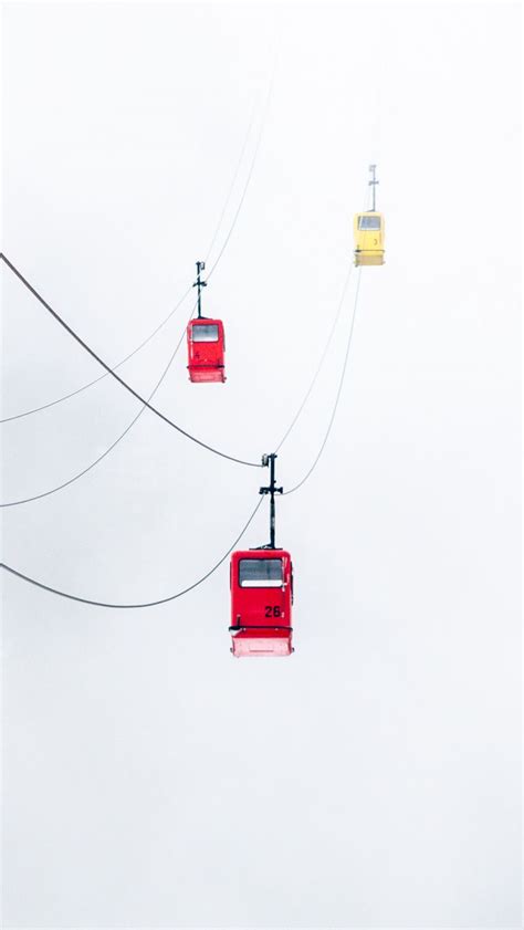 Download wallpaper 800x1420 elevators, cable car, fog iphone se/5s/5c/5 ...