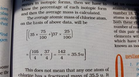 Hey friends!!! This is the average atomic mass of chlorine.please ...