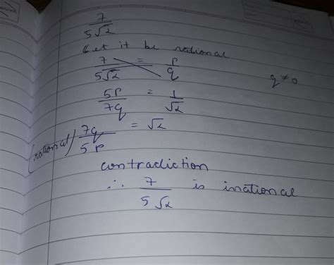 prove that 7 /5 root 2 is not rational number given that root 2 is ...