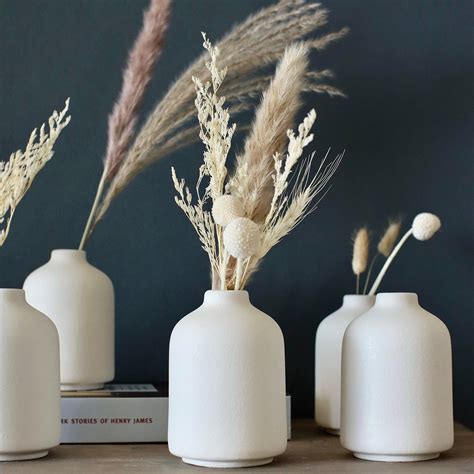 Amazon.com: Tioncy 15 Set White Ceramic Bud Vases Bulk 3.9 Inch Boho ...