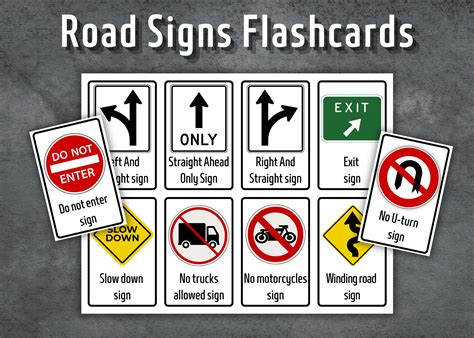 Printable Road Signs Flashcards - Printable Free Templates