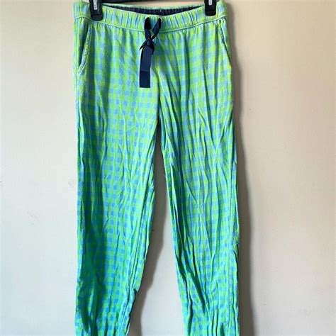 aerie green and blue plaid pajama pants size small - Depop