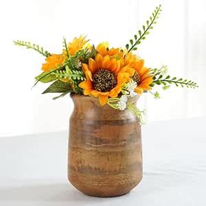 Buy Behoma Flower Vase, Jar Shape Mango Wood Vases for Flowers for ...
