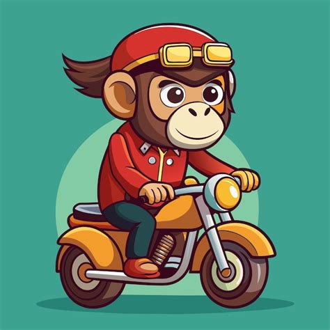 A monkey on a motorcycle with a helmet on it | Premium AI-generated vector