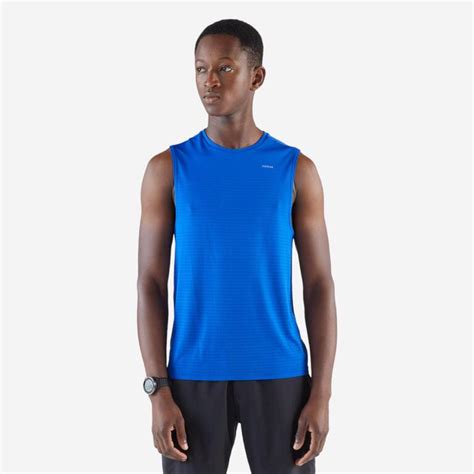 Men's Running Comfort Tank Top with No Side Seams Run 500 - Blue/Indigo