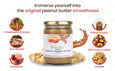 Satviky Peanut Butter (Crunchy) | Unsweetened | 250 gm | 30% Protein ...