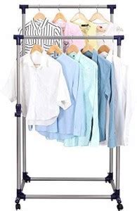 SPINFLUE Steel Floor Cloth Dryer Stand Double Pole Portable Clothes ...