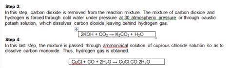 Explain bosch process for preparation of hydrogen - Home Work Help ...