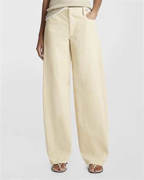 Vince Washed Twill Wide-Leg Pants | Neiman Marcus