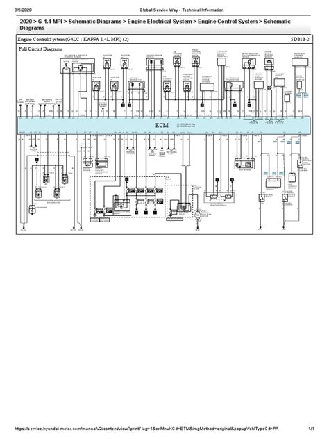 2020 I30 G 1.4 Mpi-Diagram | PDF | Throttle | Fuel Injection