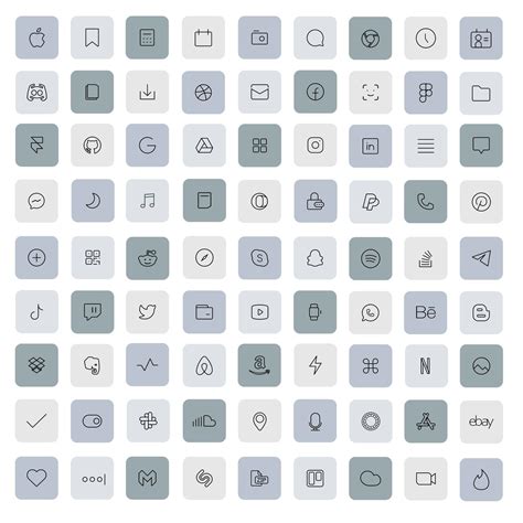 250 basic set ios 14 app icons black white grey dark light etsy – Artofit