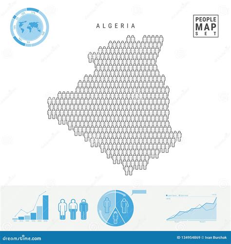 Algeria Population Heat Map As Color Density Illustration Stock Photography | CartoonDealer.com ...