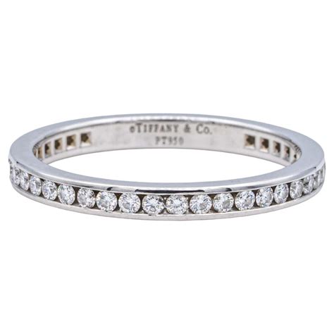 Vintage Tiffany and Co. Sapphire Diamond Platinum Eternity Ring at ...