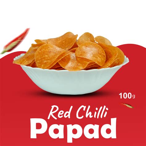 Red Chilli Papad 100g – Ueir Organic Foods
