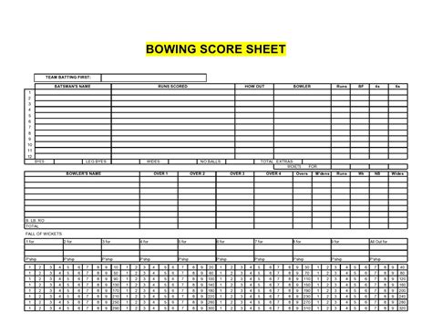 36 Printable Bowling Score Sheet Templates [& Examples]
