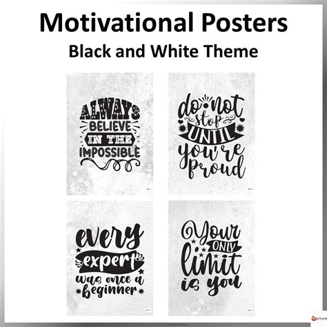 Motivational Posters Classroom Decor Black and White | Made By Teachers