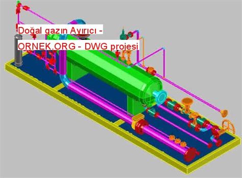 Doğal gazın Ayırıcı dwg projesi - Autocad Projeler