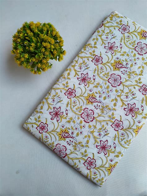 Hand Block Printed Pure Cotton Fabric - JBRTMJ13 – Jaipur Bazar