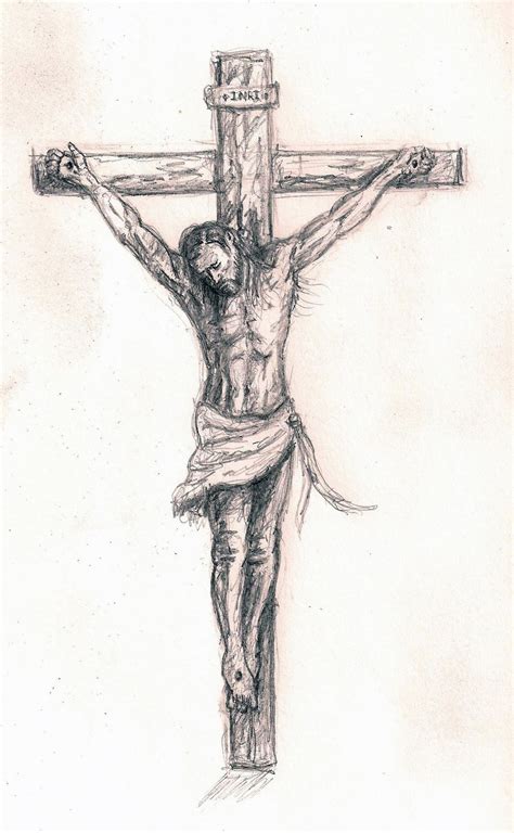 A Drawing of Jesus on the Cross