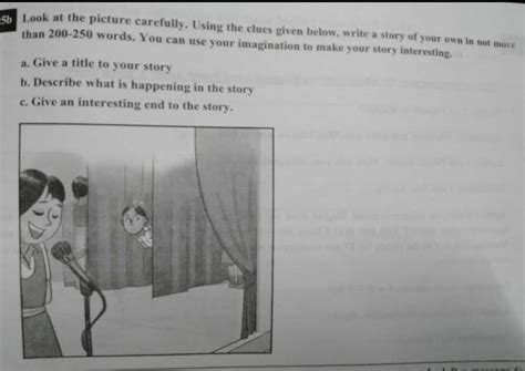 Write the composition related to the following picture. (a) Write your ...