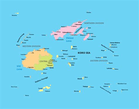 Detailed Political Map Of Fiji Ezilon Maps
