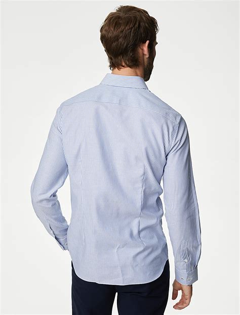 Buy Slim Fit Non Iron Pure Cotton Stripe Shirt at Marks & Spencer