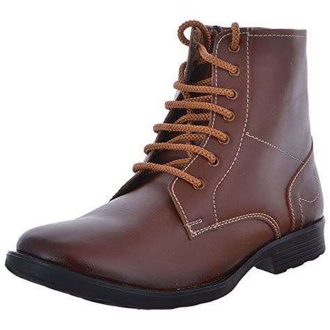 Buy Fusion Club Ankle High Boots for Men (Colour: Brown, Material Type ...