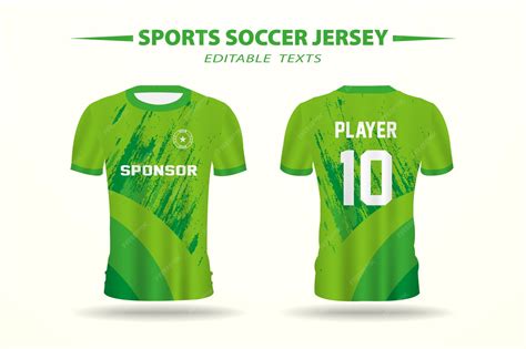 Premium Vector | Green soccer football jersey design and template