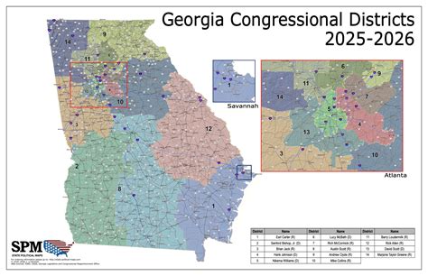 Georgia Political and State Legislative Wall Maps – State Political Maps