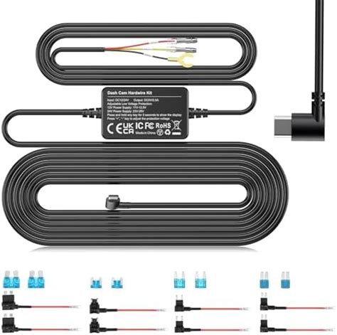 sarmert Dash Cam Hardwire Kit, 11.5ft USB C Car Dash Camera Charger ...