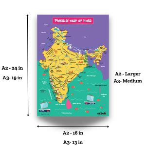 EKDALI Learn Physical Features of India -Physical map of India wall ...
