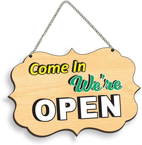 Printjas Open - Close' Hanging Sign Board with,Two Sided Printed ...