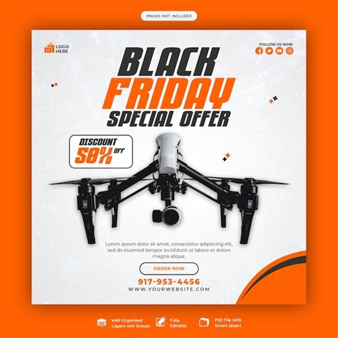 Black friday super sale social media banner template | Free PSD