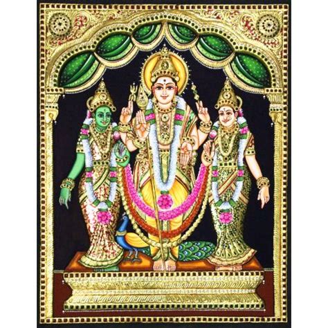 TANJORE PAINTING MURUGAN VALLI DEVAYANI