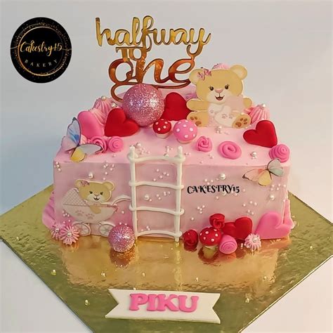 Halfway to One Pink Teddy Cake-Order Now – CAKESTRY15