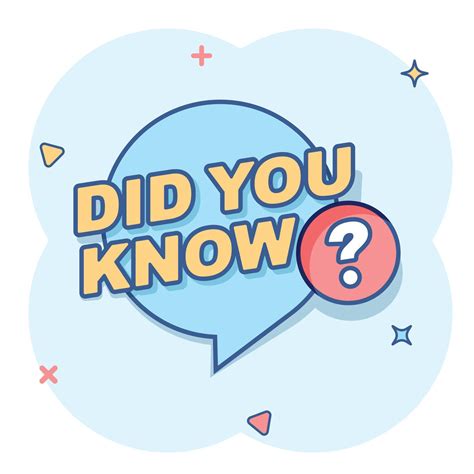 Did you know icon in comic style. Banner interesting facts cartoon ...