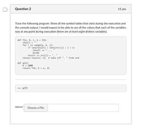 Image result for Tracing Table Example Solution