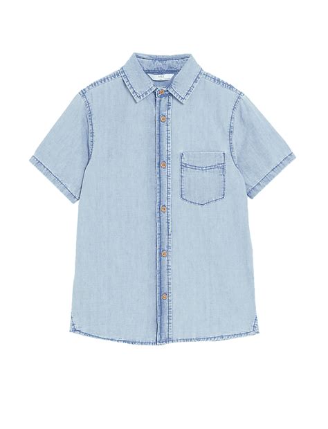 Buy Pure Cotton Chambray Shirt (6-16 Yrs) at Marks & Spencer