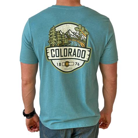 Colorado T-Shirt - Blue Lagoon "Woodland" Shirt - Local Colorado Apparel