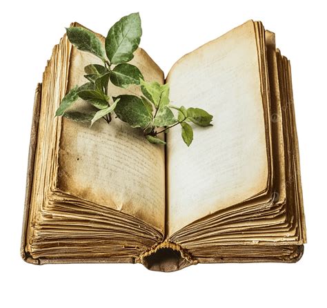 Ancient Open Book With Leaves, Antique Book, Green Leaves, Rustic ...
