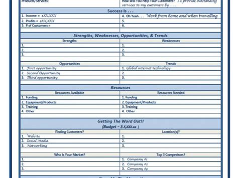Free Sample Business Plan Template 的图像结果
