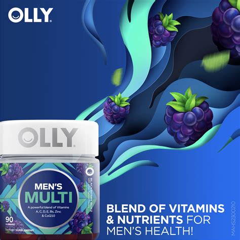 [Bundle of 2] OLLY Men Gummy Multivitamins with Vitamin C, A, D, E, B ...