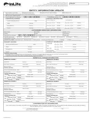 Fillable Online ENTITY INFORMATION UPDATE Fax Email Print - pdfFiller
